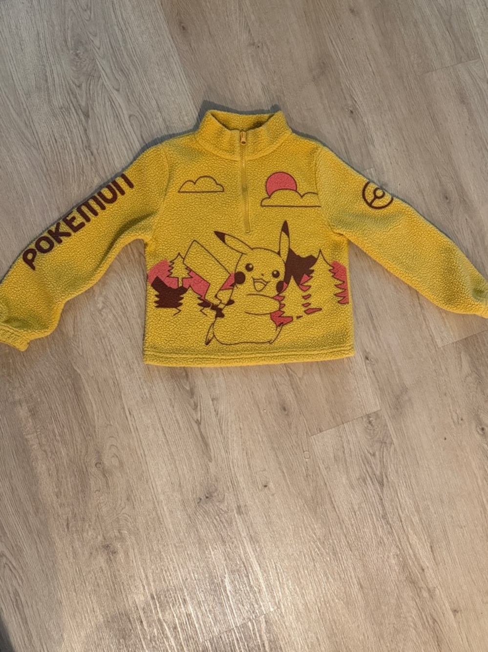 Pikachu Yellow Kids Fleece Pullover